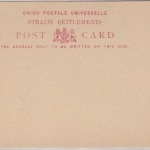 Straits Settlements - 2 C. Victoria Ganzsache Postkarte ungebraucht