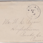 USA - 2 C. Washington Brief Mount Airy - Doylestown (Penns.) 1888 mit Inhalt