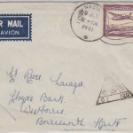 Indien - 14 A. Postflugzeug Luftpostbrief Nasik - ENGLAND 1941 Zensurstempel