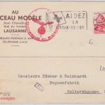 Schweiz - Lausanne 1942 Zensurkarte n. Waltershausen 1942 - OKW-Zensur