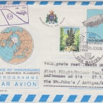 San Marino - Zuleitungspost Lufthansa 1st-Flug St. John's - S. Domingo 1989