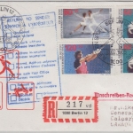Berlin - Sporthilfe 1988 Luftpost Einschreibebrief/FDC n CANADA ESST Berlin 1988