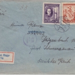 Slowakei - 5 Ks. Volkstrachten u.a. Zensurbrief Einschreiben Vysne Hagy 1943 n.