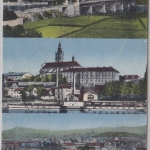Böhmen - Leitmeritz Litoměřice farbige Mehrbild-AK gelaufen ca. 1930