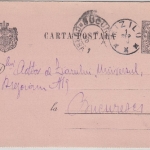 Rumänien - 5 B. Ganzsache Mizil - Bukarest 1890