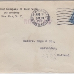 USA - 5 C. Washington Perfin GT Zensurbrief New York - NIEDERLANDE 1916 Zensur