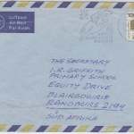 BRD - 100 Pfg UV Luftpostbrief n. SÜDAFRIKA Iserlohn Randburg/Johannesburg 1976