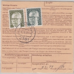 BRD - 1 M.+20 Pfg. Heinemann Zustellgebühr Nachnahme Paketkarte Sperrgut Weiden