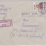 BRD - 2x500 Pfg. SWK Staatstheater Cottbus Wertbrief Straubing - Eichendorf 1996