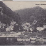 Sachsen - Schmilka Sächsische Schweiz Ortsansicht Dampfer sw-AK ca. 1910