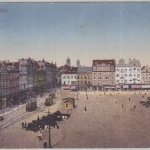 CSSR - Pilsen Böhmen Marktplatz farbige Ansichtskarte gelaufen 1910