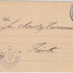 Bayern 3 Pfg Wappen A-Zähnung Drucksache Donau-Schifffahrt Regensburg Fürth 1889