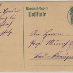 Bayern - Heltersberg 1918 K1 7 1/2 Pfg. Ganzsache n. Bad Kreuznach 1918