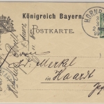 Bayern - Hornbach 1899 K1 5 Pfg. Ganzsache n. Haardt