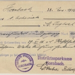 Bayern - 7 1/2 Pfg. Ludwig Empfangsbestätigung Postanweisung K1 Hornbach 1916 n.