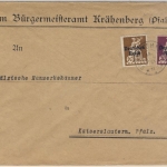 DR-Infla - Schmittshausen 1921 K2 Brief v. Krähenberg n. Kaiserslautern