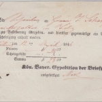 Bayern - Altötting 1844 Briefpost-Aufgabeschein Chargebrief n. Tölz