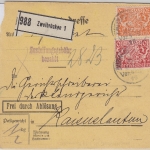 Bayern - 30+10 Pfg. Staatswappen Dienstpaketkarte Zweibrücken 1919 n.