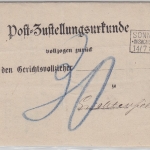 DR/Bayern - Sonneberg 1880 Ra3 Postzustellurkunde n. Lichtenfels Nachporto