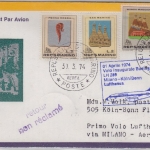 San Marino - Zuleitungspost Lufthansa 1st-Flug Mailand - Köln LupoBrief 1974