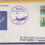 Indonesien - Lufthansa 1st-Flug Jakarta - Frankfurt Luftpostbrief 1974