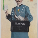 Bayern - Nürnberg Postbote m. Leporello gelaufen 1910 n. Stuttgart,
