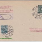 Kontrollrat - Cottbus Philatelisten-Congress 1948 Einschreiben Drucksache
