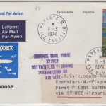 Franz. Polynesien - Luftpostdrucksache Paparte 1974 verspätete Zuleitungspost