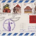 DDR - Interflug 1st-Flug Berlin - Tripolis Luftpost Eilkarte 1978 Motiv Fachwerk