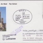 Aland - Zuleitungspost Lufthansa, 1st-Flug Berlin - Wien (A320) LupoKarte 1990