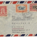 Thailand Siam - Bangkok 1947 Luftpostbrief n. München - Frankatur !!