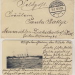 DR - Marine/Wilhelmshaven Feldpostbfchen. m. Einlagekarte (Abb. Kreuzer) 1915