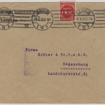 DR-Infla - 200 M. Ziffer Perfin DKL Dt. Kohlenkontor Leipzig DrsBf. 20.8.23