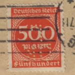 DR-Infla - 2x500 M. Ziffer Perfin DKL Dt. Kohlenkontor Leipzig Brief 13.8.23