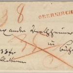 Baden - Oberkirch L1 rot Nachnahmebrief n. Bühl - Briefhülle ca. 1845