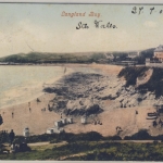 England - Langland Bay, Farb-AK v. Swansea n. Seebad Heringsdorf 1906