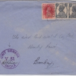 Indien - Zensurbrief n. Bombay 1943 - Kuvert zweiseitig offen