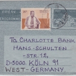 Nepal - 25 P. Ganzsache Aerogramme + Zusatz Kathmandu - Köln 1981