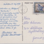 Persien - 10 a. 14+6 R. 50 J. Flug GB-AU Luftpostkarte Teheran Döffingen 27.8.72