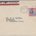 Bahamas - 8 P. Flamingos Luftpostbrief Nassau - USA 1938 - PAA Lupo-Aufkleber