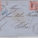 NDP - 3x1 Gr. gez. Einschreibebrief Rheydt - Cöln 1870 - Briefhülle ohne Inhalt