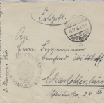 DR - 2. Marine-Div. Feldpostbrief Bfstpl. Feldartillerie n. Charlottenburg 1916