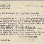 DR - 15 Pfg AFS (Lüling) Karte n. SERBIEN Vollmarstein - Belgrad 1941 OKW-Zensur