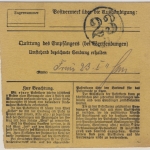 Bayern - 75 Pfg. Ludwig/Volksstaat - Paketkarte Schwandorf - Nürnberg 1920