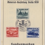 DR - Int. Automobil- u. Motorrad-Ausstellung Berlin 1939 Sonderkarte/FDC ESST