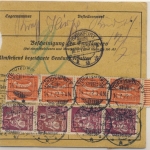 DR - Türkismühle 1922 Paketkarte n. Frankfurt a.M.