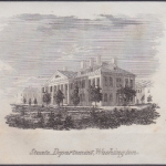 USA - Staats-Departement Washington, Original-Stich 19. Jhdt., ca. 11x8cm -