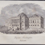 USA - Kapitol Washington Rückseite, Original-Stich 19. Jhdt., ca. 12x9cm -