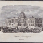 USA - Kapitol Washington Fronte, Original-Stich 19. Jhdt., ca. 12x9cm - siehe