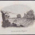 USA - Brücke über den Niagara, Original-Stich 19. Jhdt., ca. 10x8cm - siehe